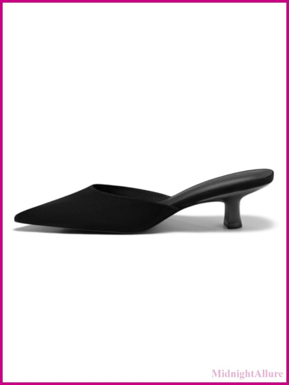 Coutgo Womens Kitten Heel Mules Closed Pointed Toe Slip On Backless Pumps